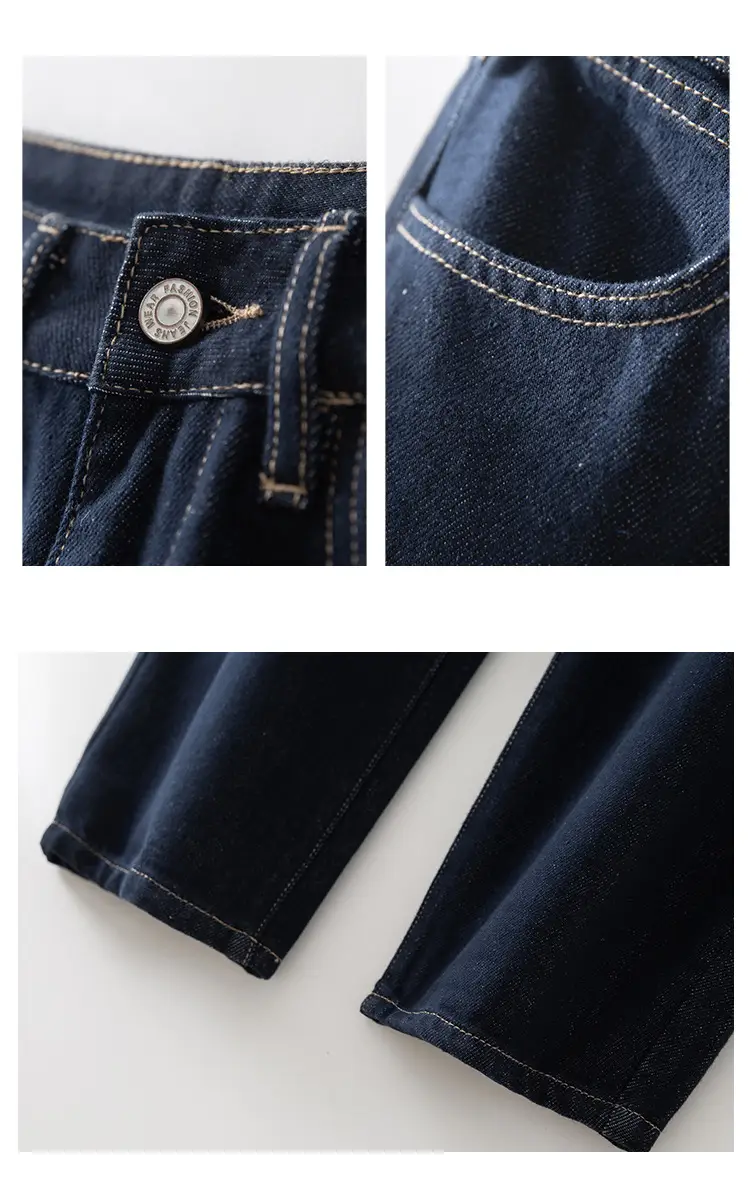 Vintage Deep Blue Jeans for Petite Women Yamamoto High-Waisted Pants — feature 9