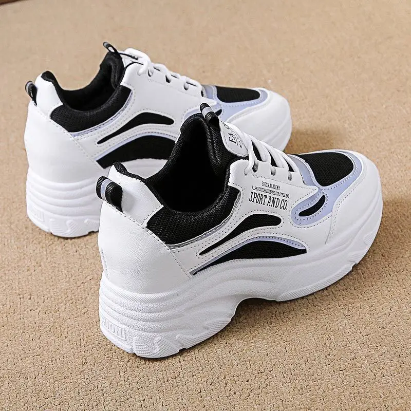 Women White Thick Sole Casual Shoes 2024 - Image 2
