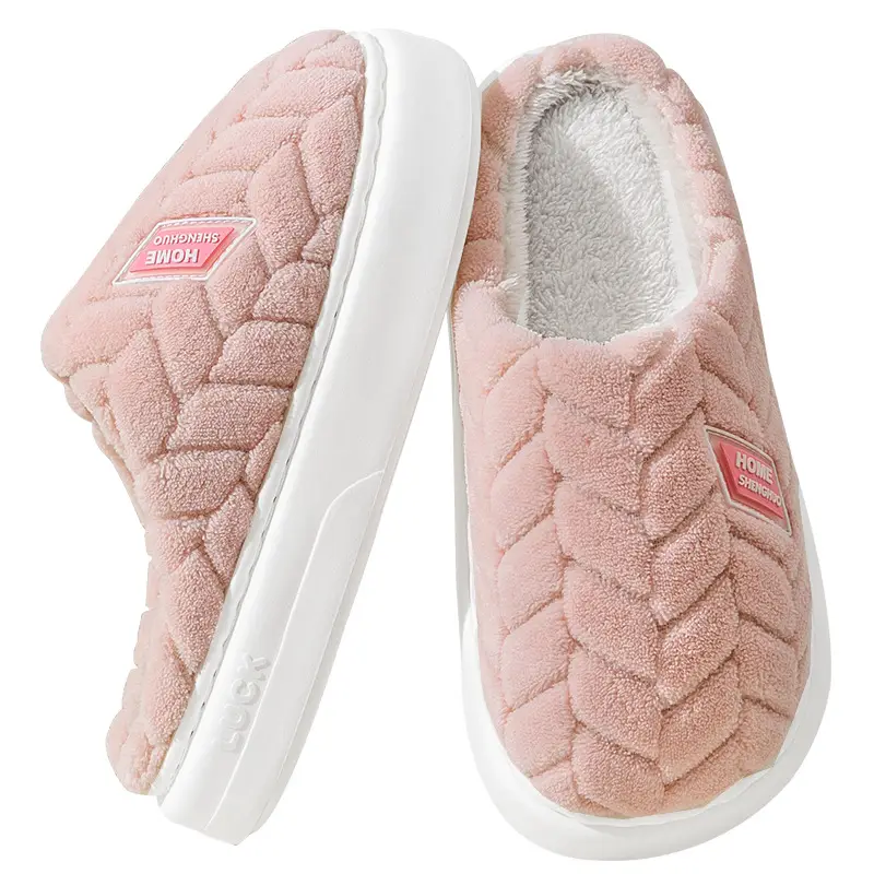 Women's Cotton Slippers for Winter 2025, New Maternity Indoor Home Couple Warm Thick-Soled Plush Winter Slippers for Men