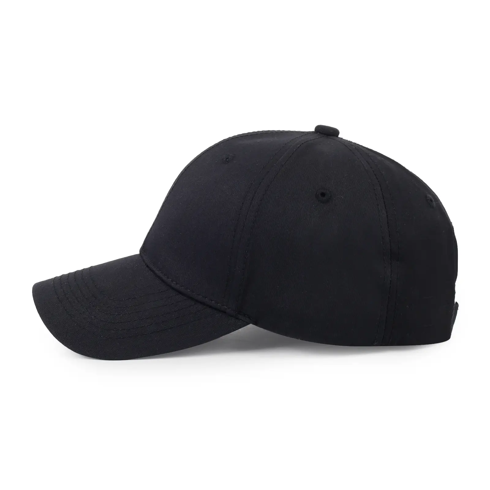 Men's Pure Cotton Black Baseball Cap — feature 10