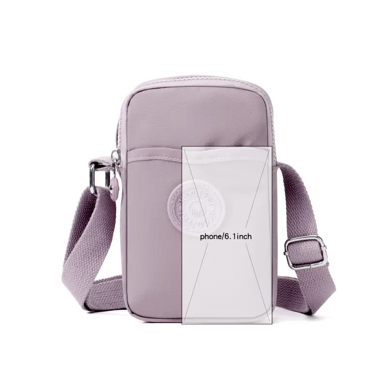 Women's Waterproof Nylon Mini Phone Bag Blue Shoulder Crossbody - Image 8