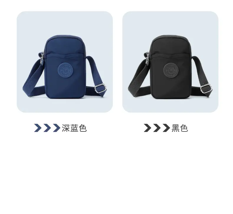 Women's Waterproof Nylon Mini Phone Bag Blue Shoulder Crossbody — feature 16