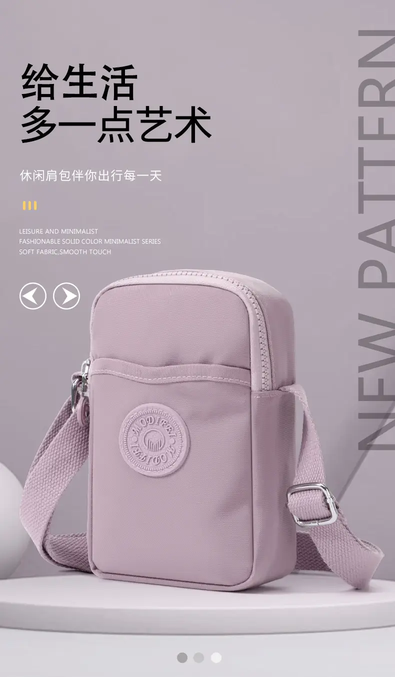 Women's Waterproof Nylon Mini Phone Bag Blue Shoulder Crossbody — feature 7