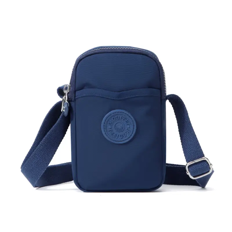 Women's Waterproof Nylon Mini Phone Bag Blue Shoulder Crossbody - Image 5
