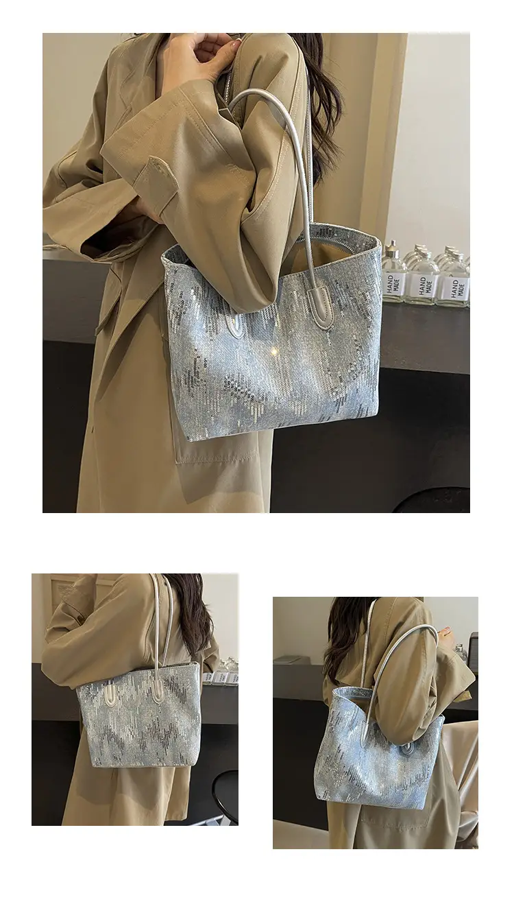 Women's Sparkly Silver Shoulder Bag 2024 New — feature 14