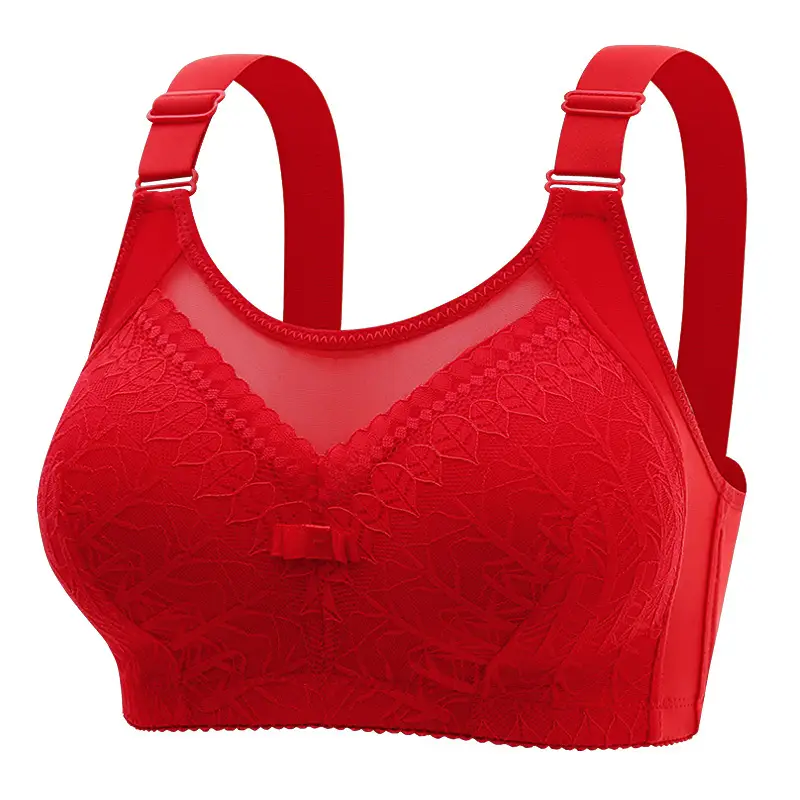 A generation of plus size thin accessory breast without steel ring bra chest pull-up anti-light bra back underwear