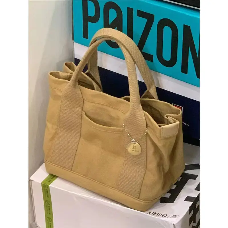 Women Canvas Tan Tote Bag 2023 New Fashion — feature 2
