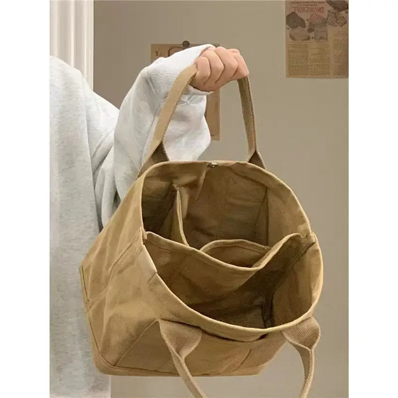 Women Canvas Tan Tote Bag 2023 New Fashion — feature 3