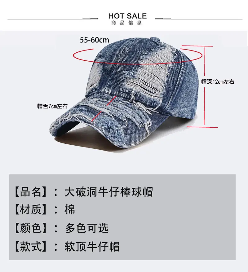 Vintage Washed Denim Cap for Men Los Angeles 19-20 — feature 5