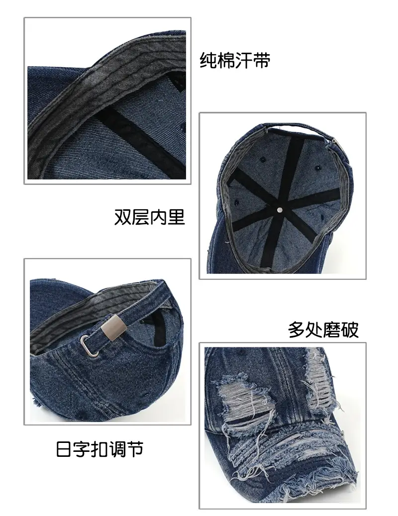 Vintage Washed Denim Cap for Men Los Angeles 19-20 — feature 7