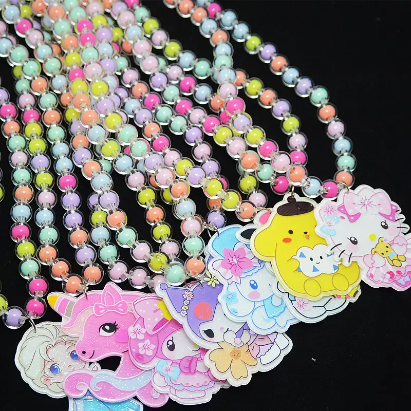 Sanrio Little Girl Color Beaded Necklace Bracelet — feature 2