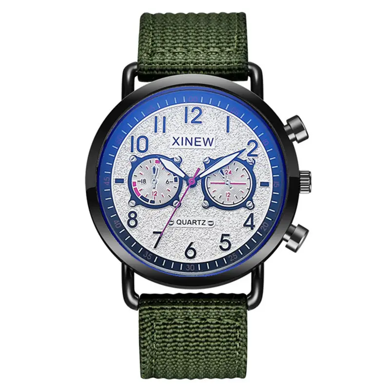 Men's Blue Nylon Watch with 3 Subdials - Image 14