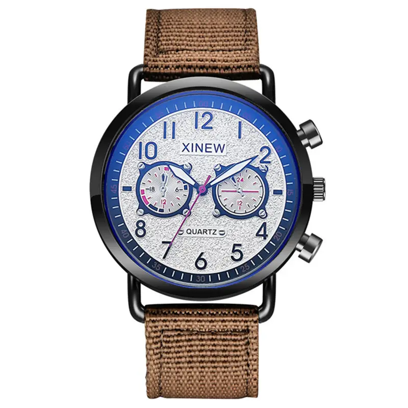 Men's Blue Nylon Watch with 3 Subdials - Image 10