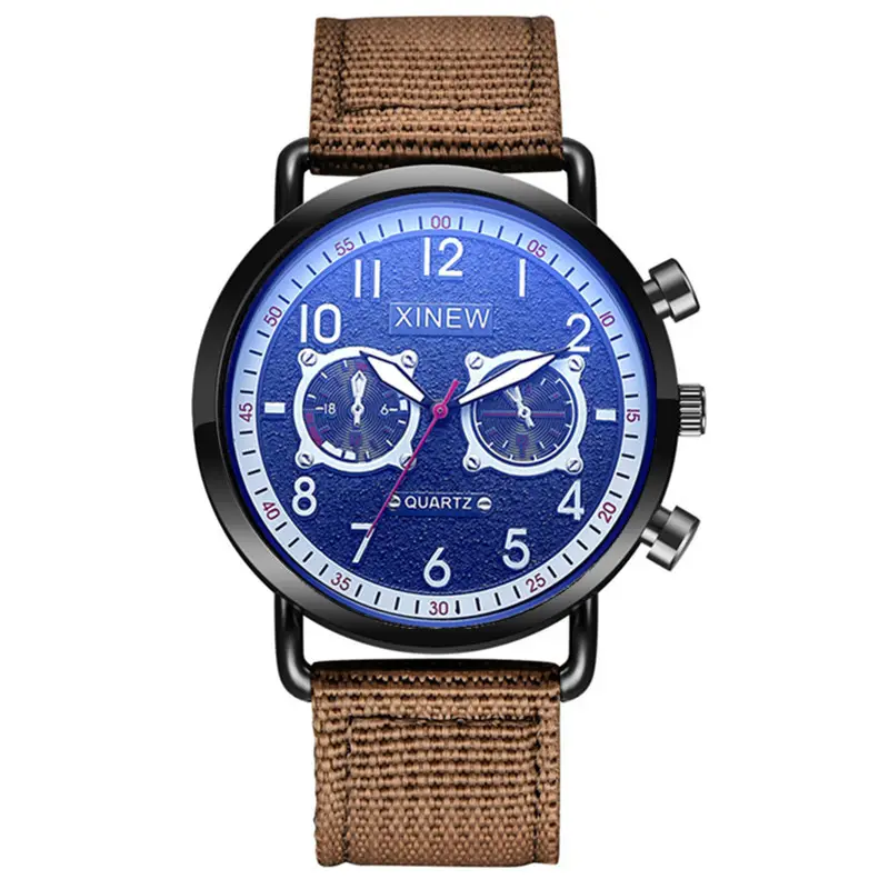 Men's Blue Nylon Watch with 3 Subdials - Image 12