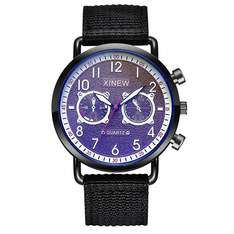 Men's Blue Nylon Watch with 3 Subdials - Image 3