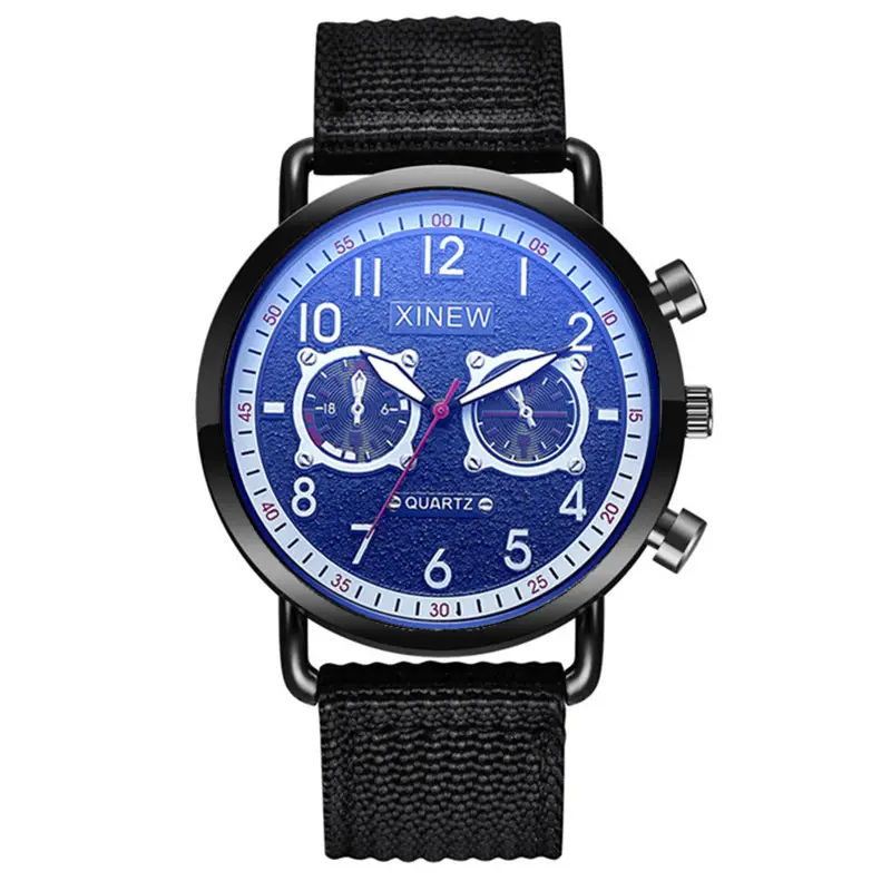 Men's Blue Nylon Watch with 3 Subdials - Image 4