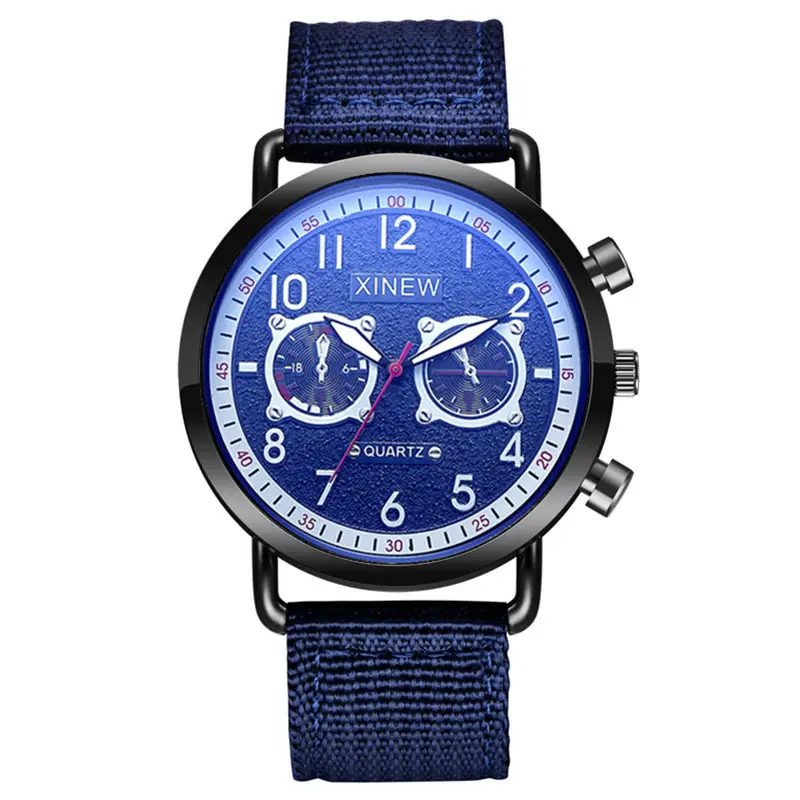 Men's Blue Nylon Watch with 3 Subdials - Image 8