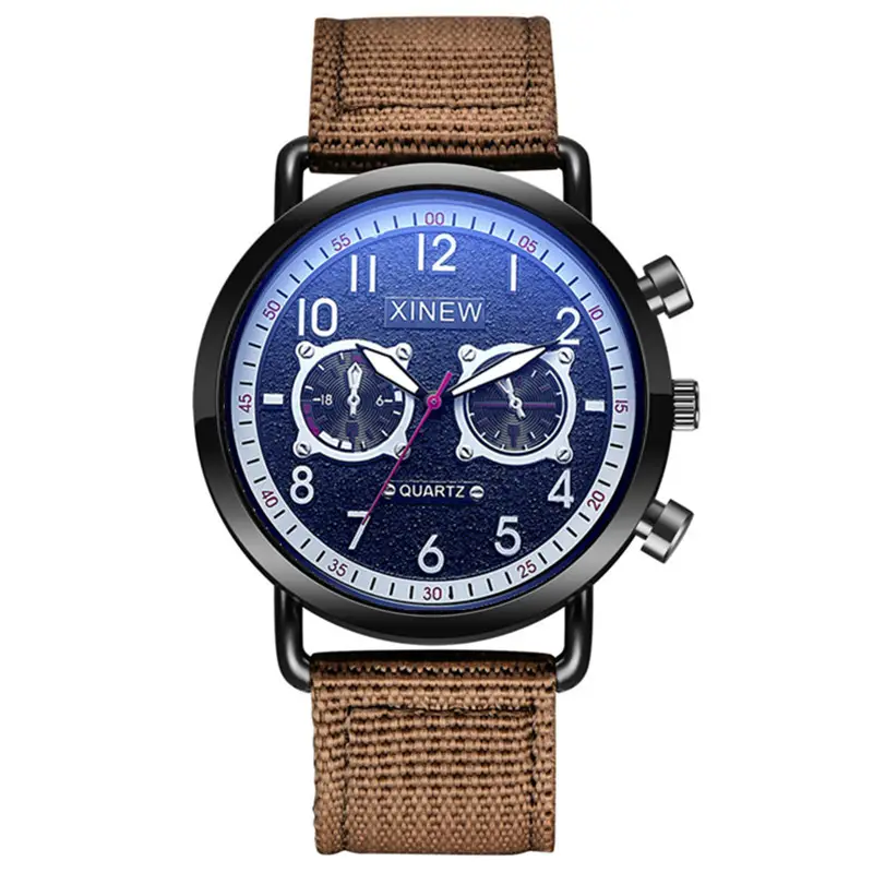 Men's Blue Nylon Watch with 3 Subdials - Image 9