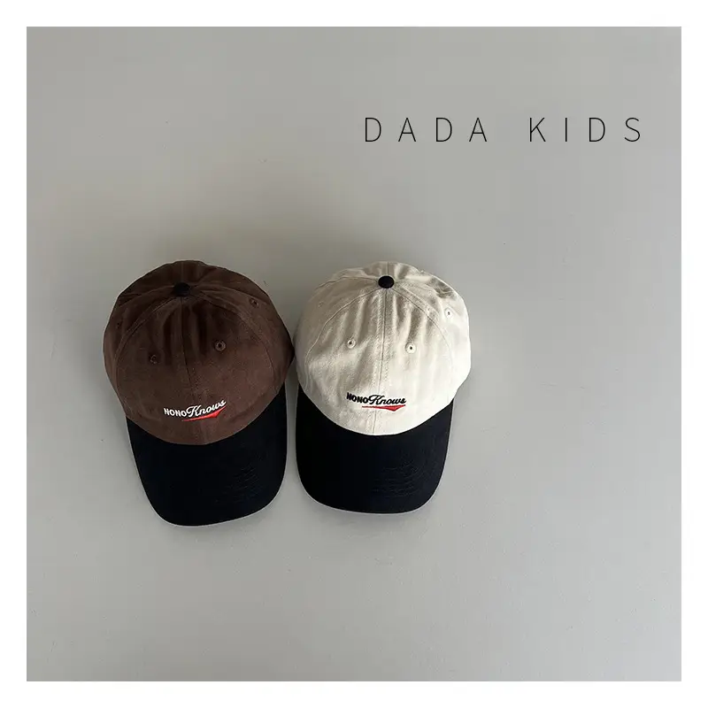Kids Embroidered Baseball Caps Pink Brown White - Image 5