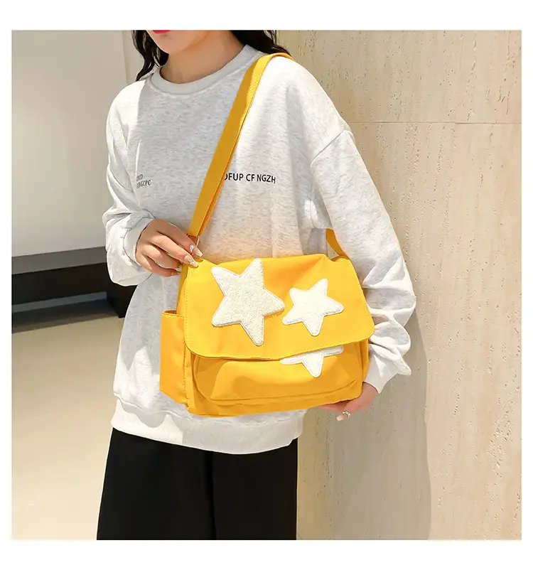 Cute Star Print College Crossbody Tote Bag Large Capacity — feature 13