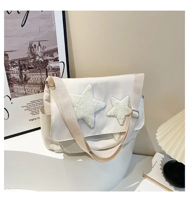 Cute Star Print College Crossbody Tote Bag Large Capacity — feature 24
