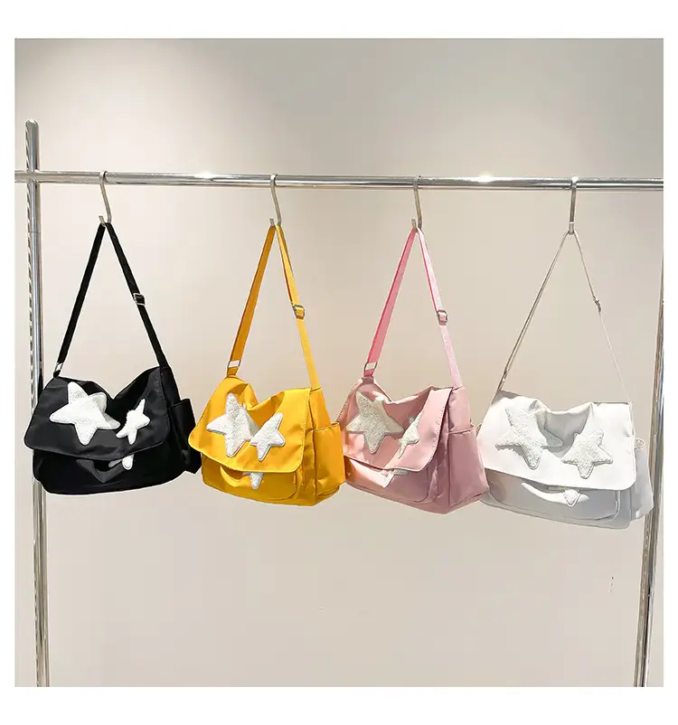 Cute Star Print College Crossbody Tote Bag Large Capacity — feature 32