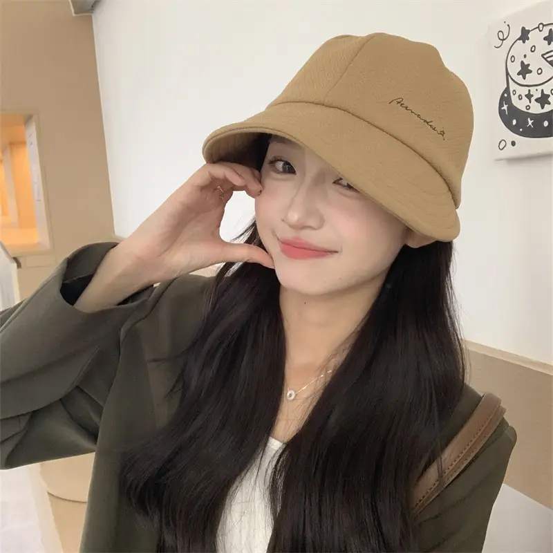 Women's Korean-style Wide-brimmed Hat White - Image 5