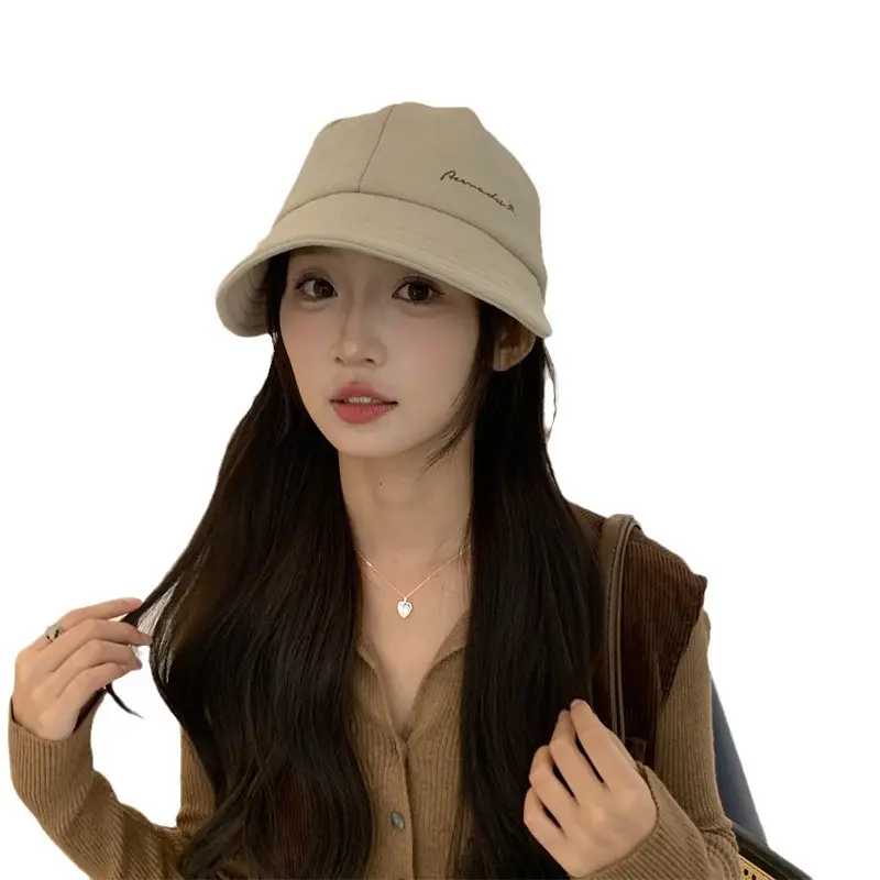 Women's Korean-style Wide-brimmed Hat White - Image 7