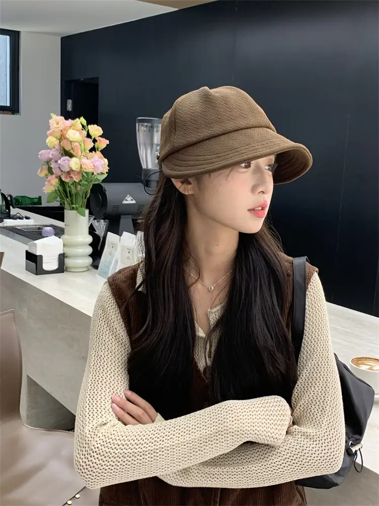 Women's Korean-style Wide-brimmed Hat White — feature 13