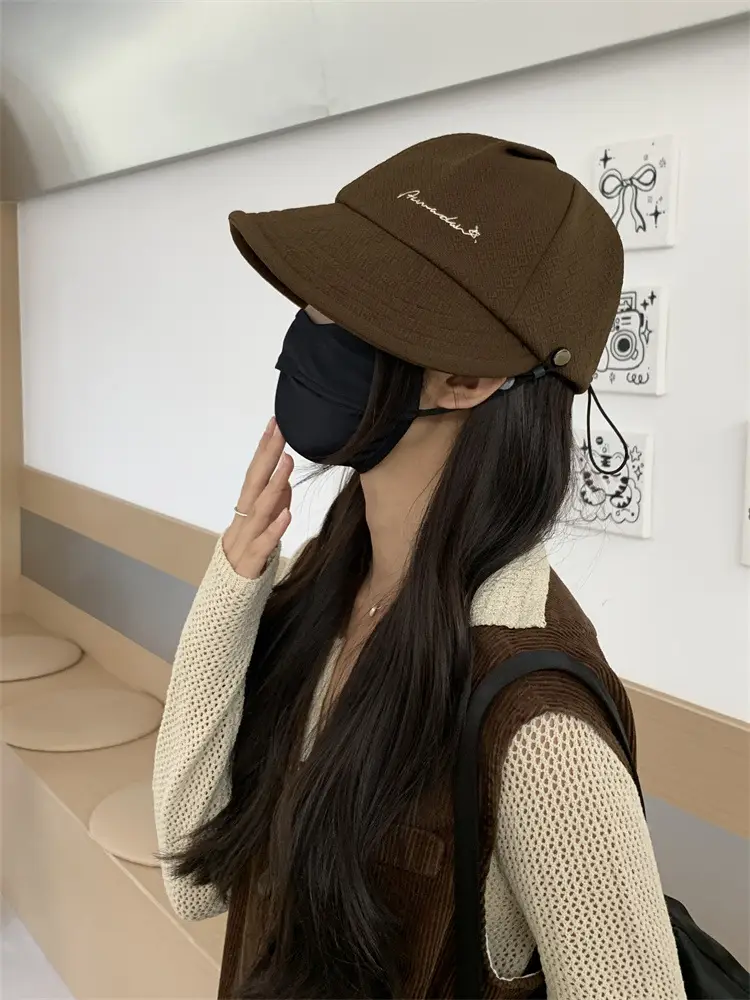 Women's Korean-style Wide-brimmed Hat White — feature 14