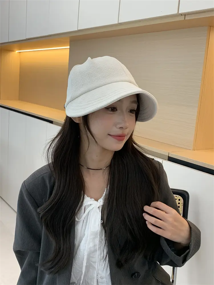 Women's Korean-style Wide-brimmed Hat White — feature 18
