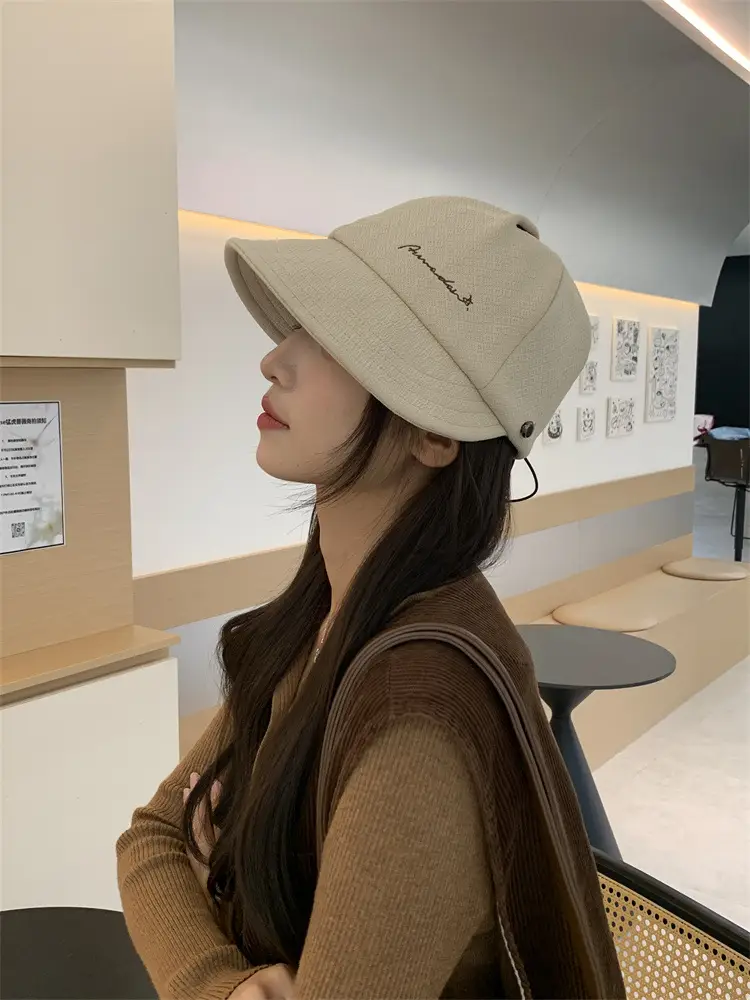 Women's Korean-style Wide-brimmed Hat White — feature 20