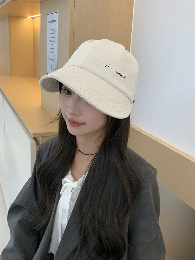 Women's Korean-style Wide-brimmed Hat White — feature 21