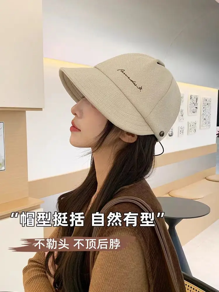 Women's Korean-style Wide-brimmed Hat White — feature 8