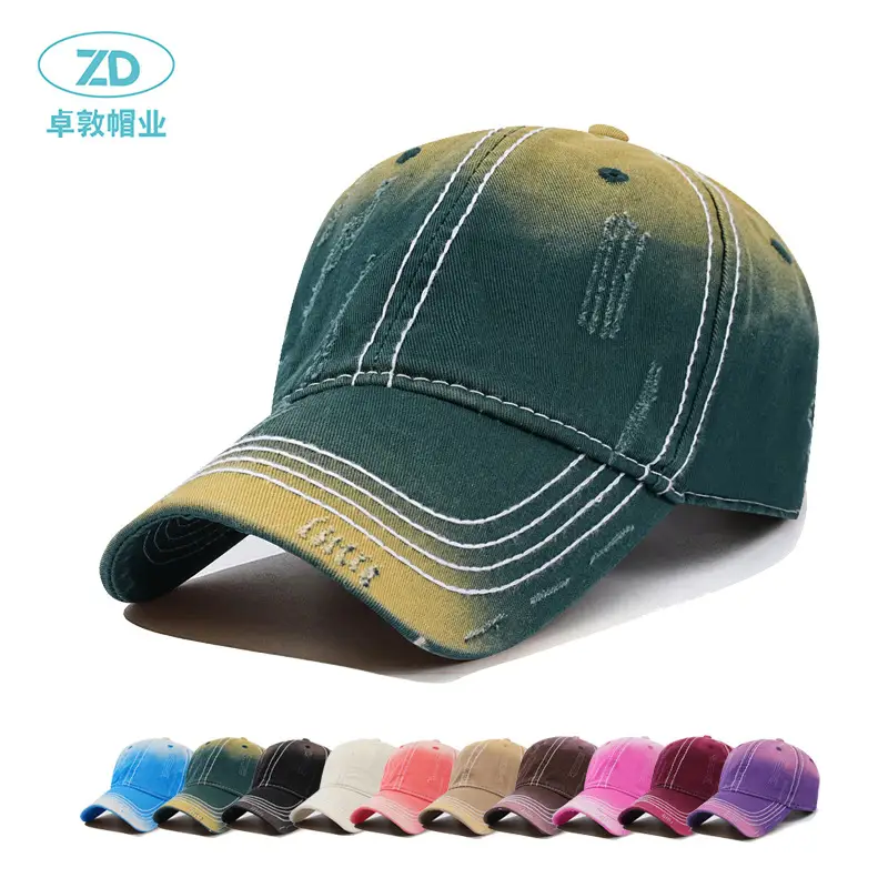 Men's Maroon Distressed Cotton Cap Baseball - Image 11