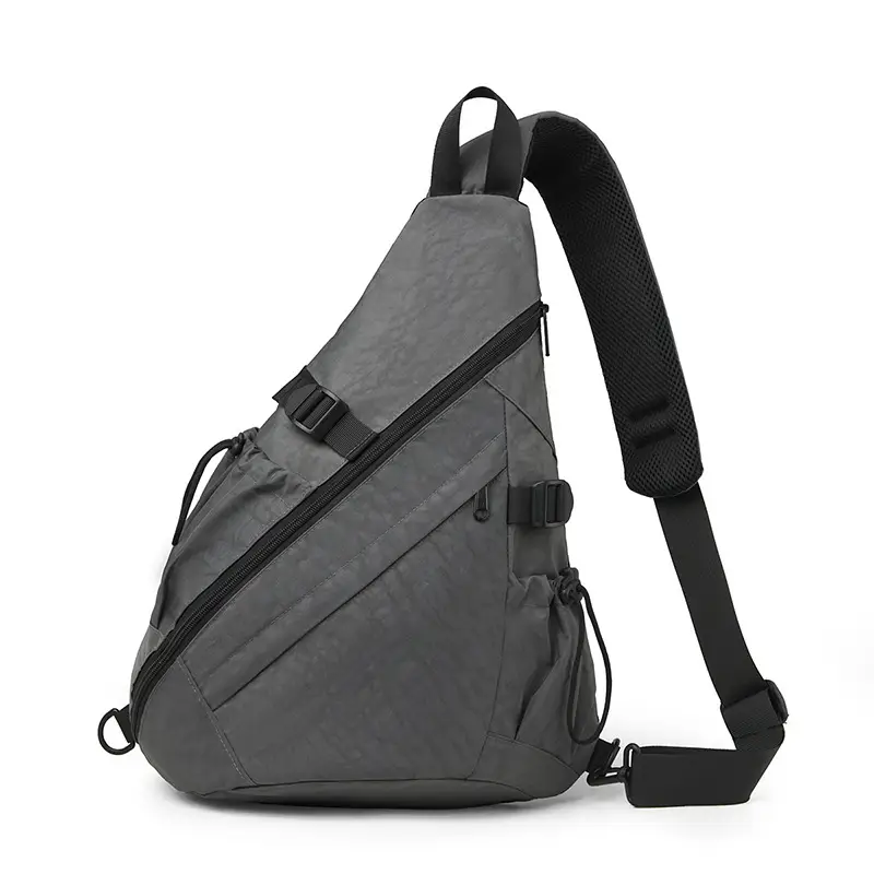 Men's Black Crossbody Bag with Multi-Pockets - Image 9