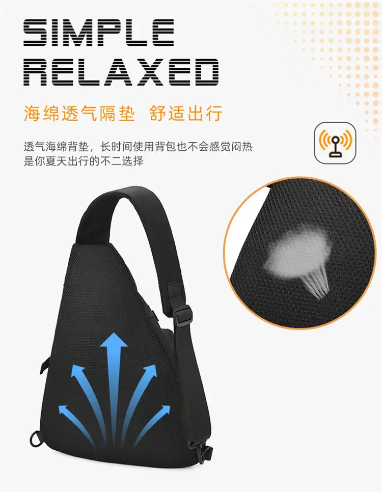 Men's Black Crossbody Bag with Multi-Pockets — feature 15