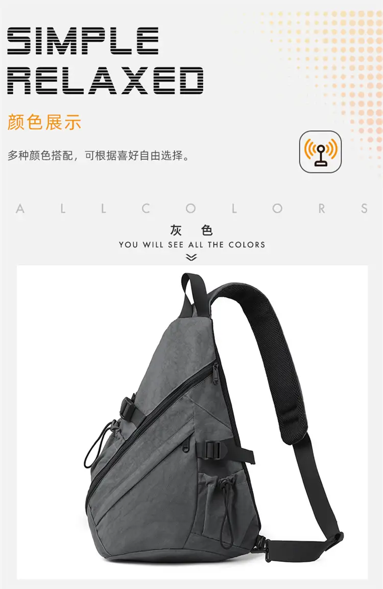 Men's Black Crossbody Bag with Multi-Pockets — feature 2