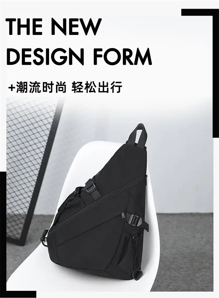 Men's Black Crossbody Bag with Multi-Pockets — feature 8