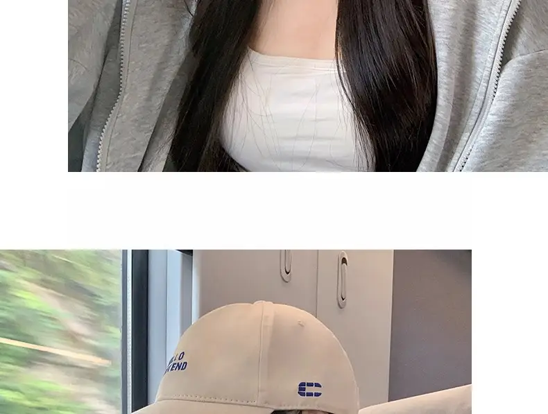 Women's Beige Baseball Cap with Wide Brim and Sunshade — feature 14