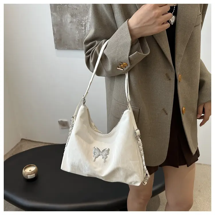 Gray Embroidered Butterfly Shoulder Bag for Women — feature 10