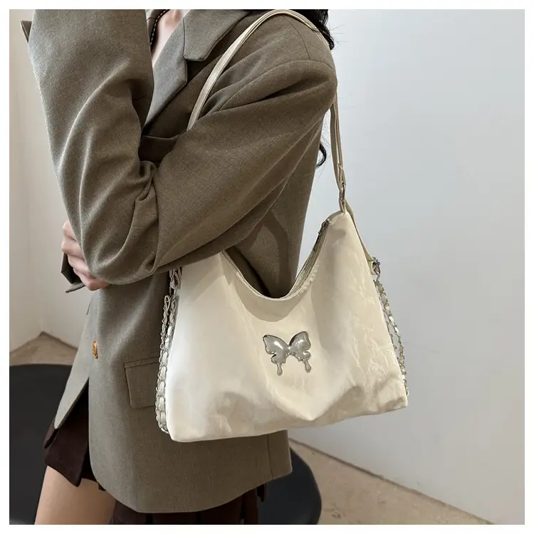 Gray Embroidered Butterfly Shoulder Bag for Women — feature 11