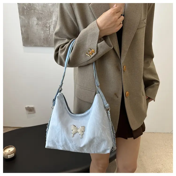 Gray Embroidered Butterfly Shoulder Bag for Women — feature 13
