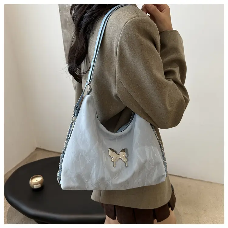 Gray Embroidered Butterfly Shoulder Bag for Women — feature 14