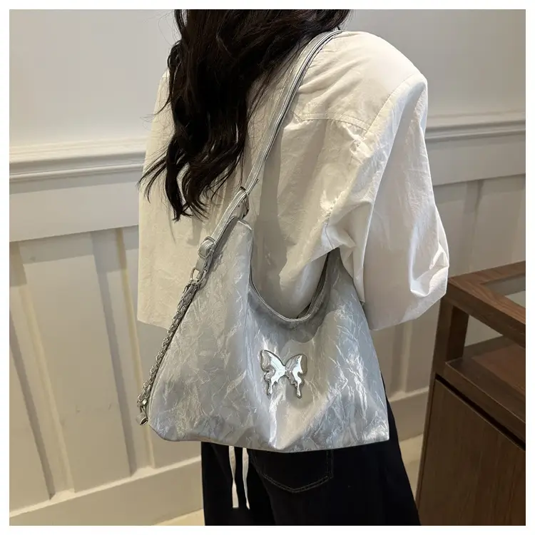Gray Embroidered Butterfly Shoulder Bag for Women — feature 17