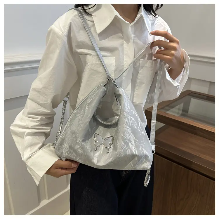 Gray Embroidered Butterfly Shoulder Bag for Women — feature 18