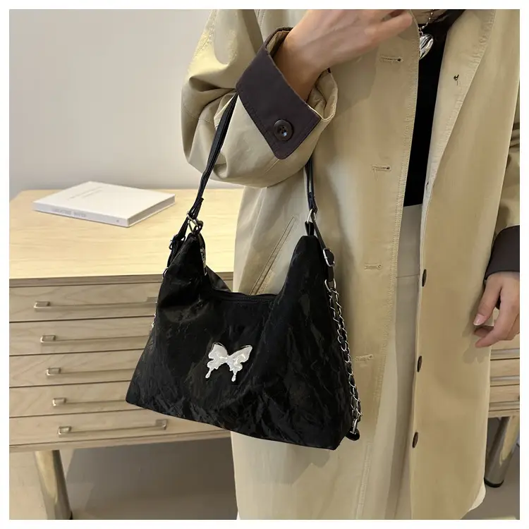 Gray Embroidered Butterfly Shoulder Bag for Women — feature 22