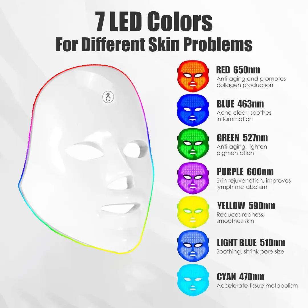 Colorful Photon Led Beauty Mask Red Light Facial Mask Device Light Therapy Beauty Salon Led Mask Skin Rejuvenation Mask Beauty Device — feature 16