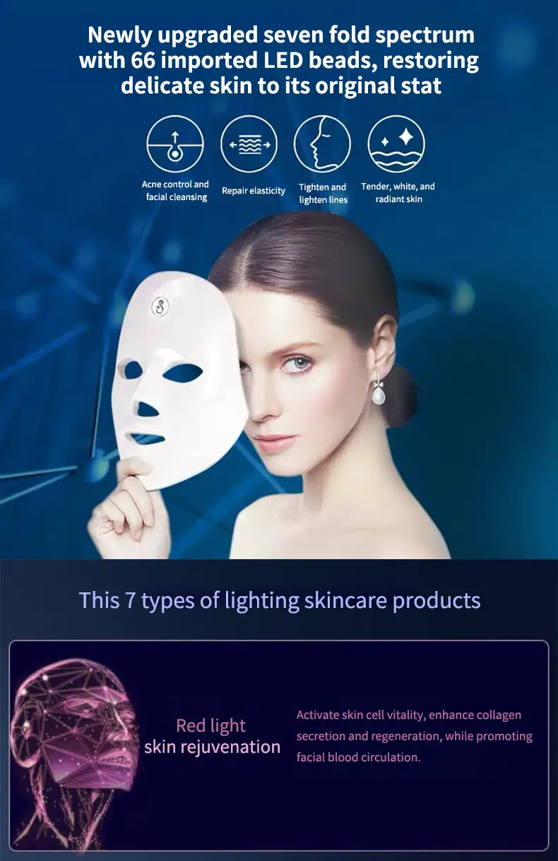 Colorful Photon Led Beauty Mask Red Light Facial Mask Device Light Therapy Beauty Salon Led Mask Skin Rejuvenation Mask Beauty Device — feature 26