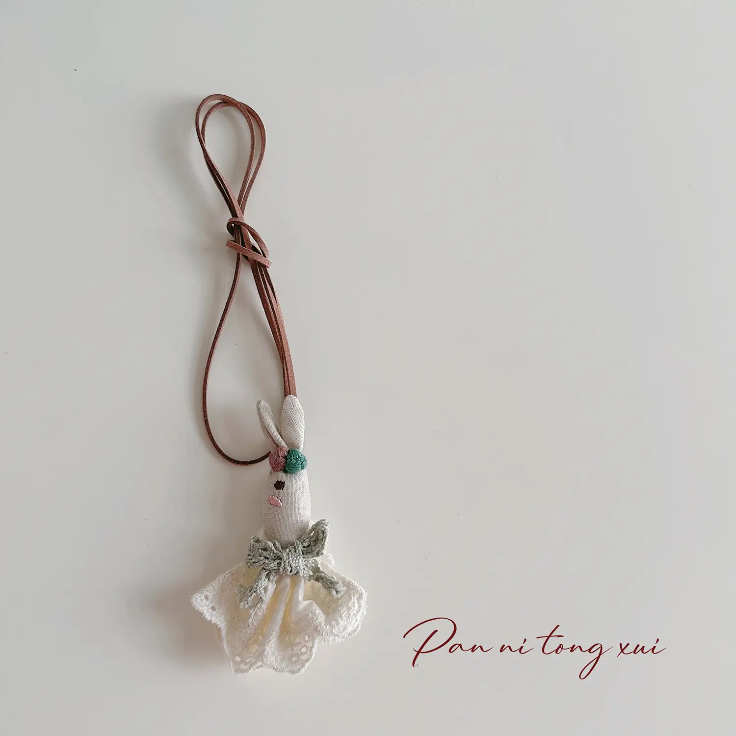 Cute Fabric Animal Pendant for Girls, 4cm High, Brown String - Image 12
